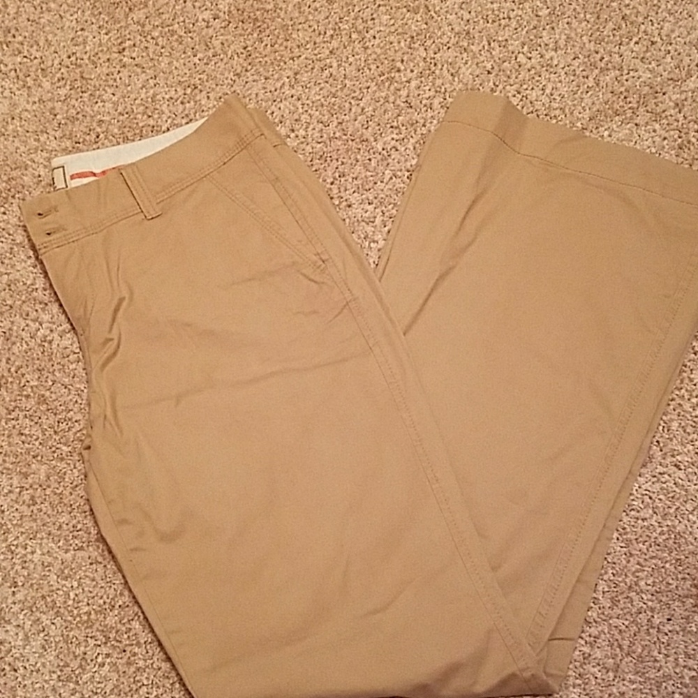 Old navy super flare khakis.  Like new.